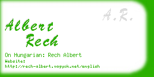 albert rech business card